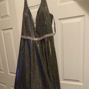 Formal Dress Holographic Black.  only used ONCE.